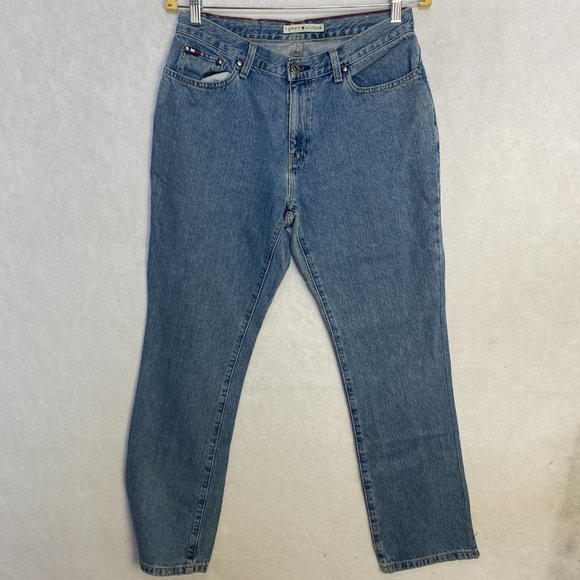Tommy Hilfiger Womens Straight Leg Jeans High Rise Denim Medium Wash Blue Size 8 - Picture 3 of 10
